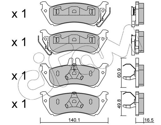 Brake Pad Set, disc brake CIFAM 822-570-1