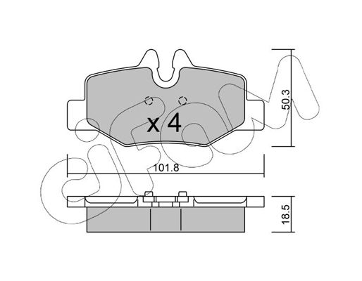 Brake Pad Set, disc brake CIFAM 822-576-0