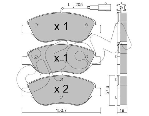 Brake Pad Set, disc brake CIFAM 822-577-0