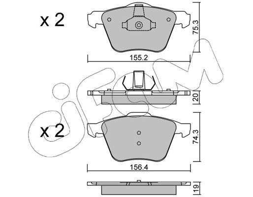 Brake Pad Set, disc brake CIFAM 822-599-1