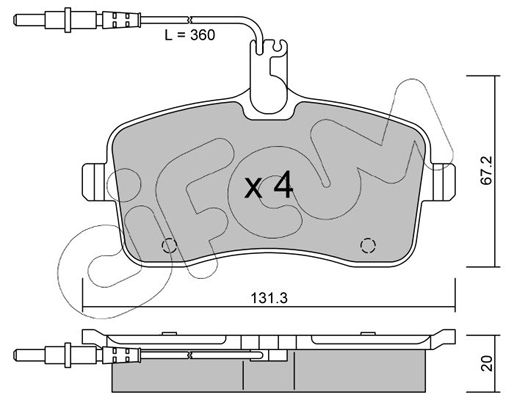 Brake Pad Set, disc brake CIFAM 822-600-0