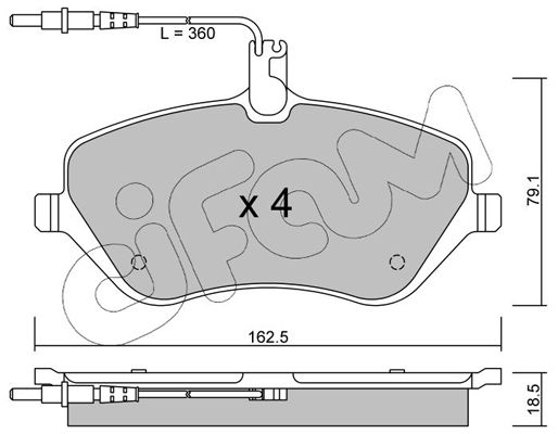 Brake Pad Set, disc brake CIFAM 822-601-0