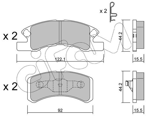 Brake Pad Set, disc brake CIFAM 822-605-0