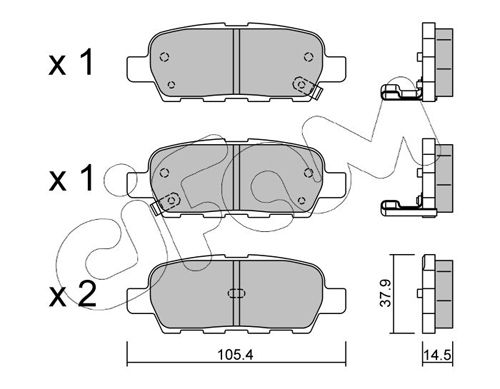 Brake Pad Set, disc brake CIFAM 822-612-0