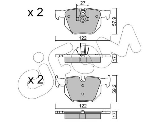 Brake Pad Set, disc brake CIFAM 822-644-0