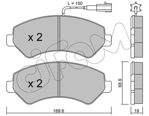 Brake Pad Set, disc brake CIFAM 822-709-1