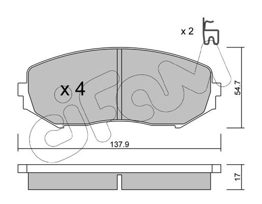 Brake Pad Set, disc brake CIFAM 822-766-0