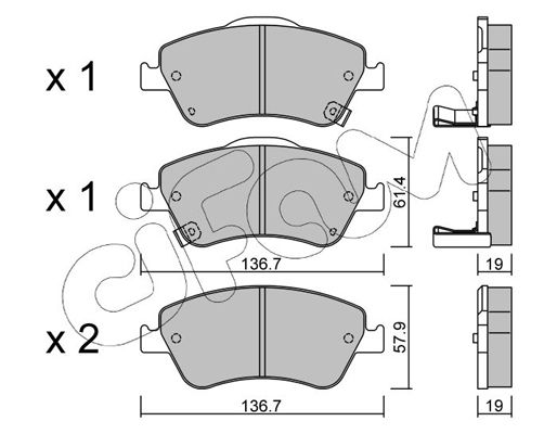 Brake Pad Set, disc brake CIFAM 822-794-0