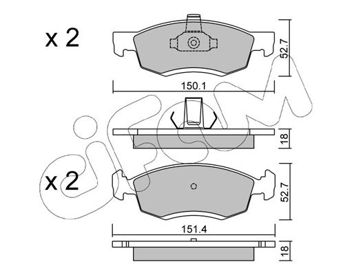 Brake Pad Set, disc brake CIFAM 822-802-0