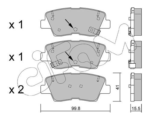 Brake Pad Set, disc brake CIFAM 822-886-1