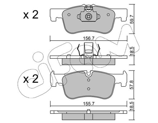 Brake Pad Set, disc brake CIFAM 822-959-0