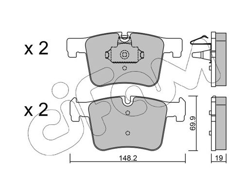 Brake Pad Set, disc brake CIFAM 822-961-0