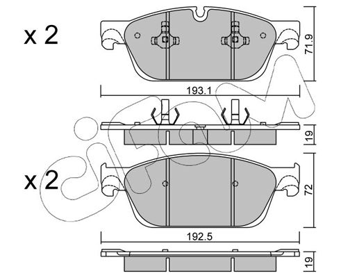 Brake Pad Set, disc brake CIFAM 822-967-0