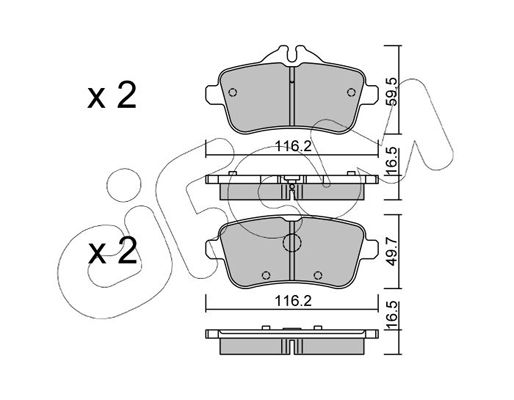 Brake Pad Set, disc brake CIFAM 822-968-3