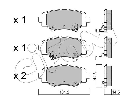 Brake Pad Set, disc brake CIFAM 822-993-0