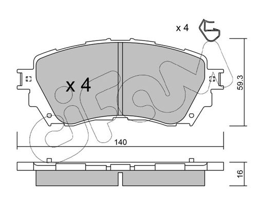 Brake Pad Set, disc brake CIFAM 822-994-0