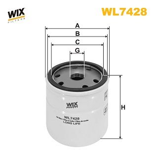 Oil Filter WIX FILTERS WL7428