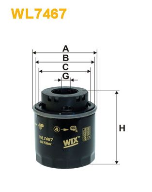 Oil Filter WIX FILTERS WL7467