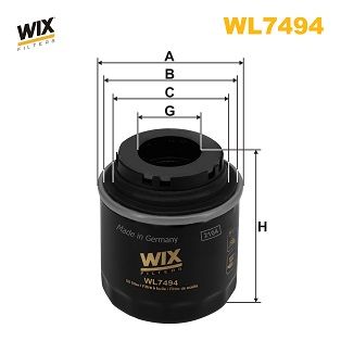 Oil Filter WIX FILTERS WL7494