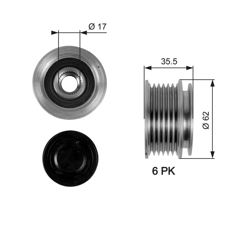 Alternator Freewheel Clutch GATES OAP7044