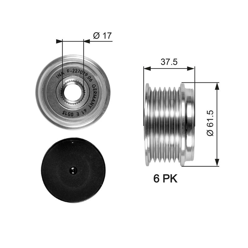 Alternator Freewheel Clutch GATES OAP7075