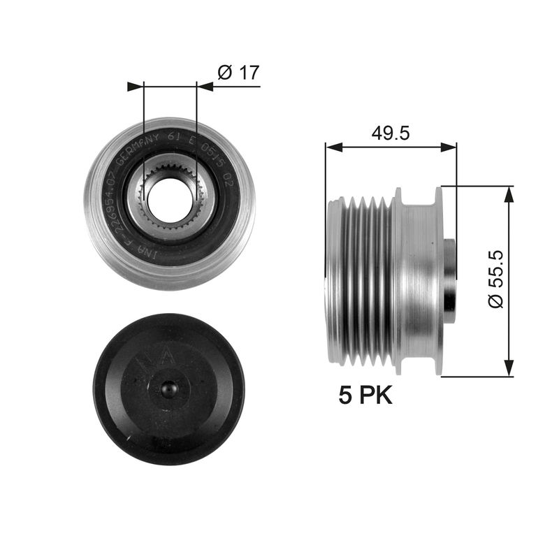 Alternator Freewheel Clutch GATES OAP7079