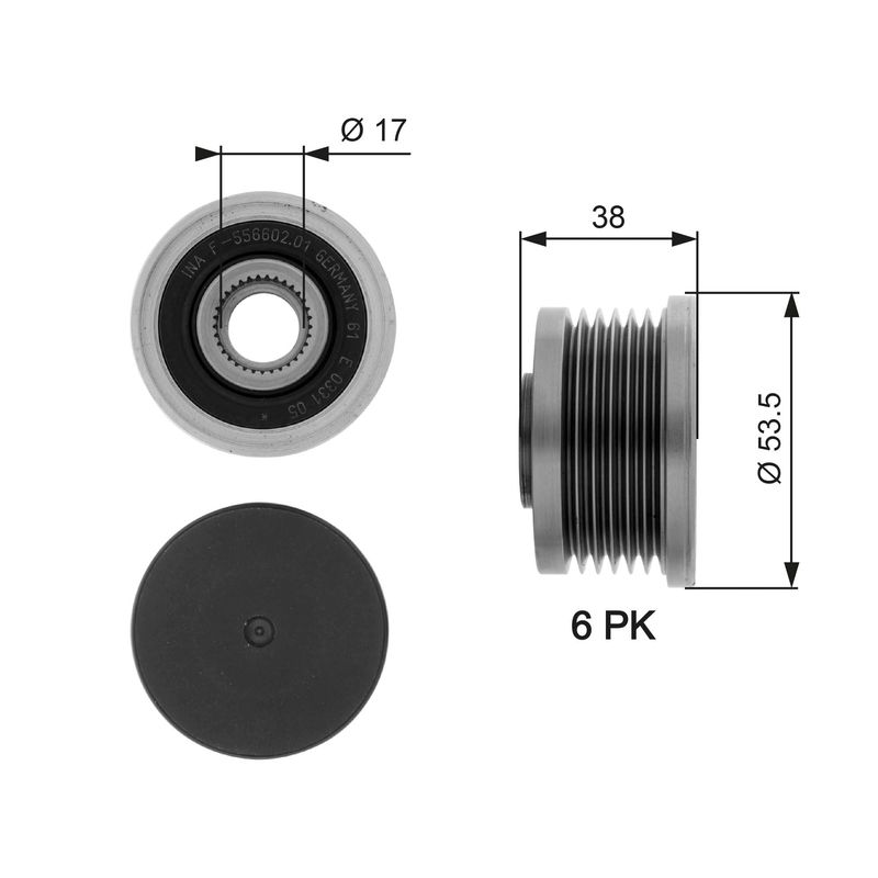 Alternator Freewheel Clutch GATES OAP7081