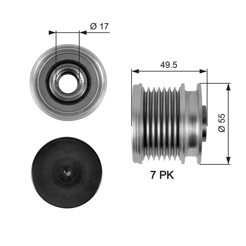 Alternator Freewheel Clutch GATES OAP7086