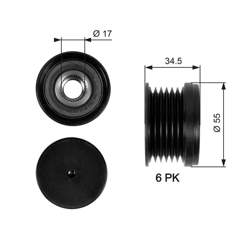 Alternator Freewheel Clutch GATES OAP7090