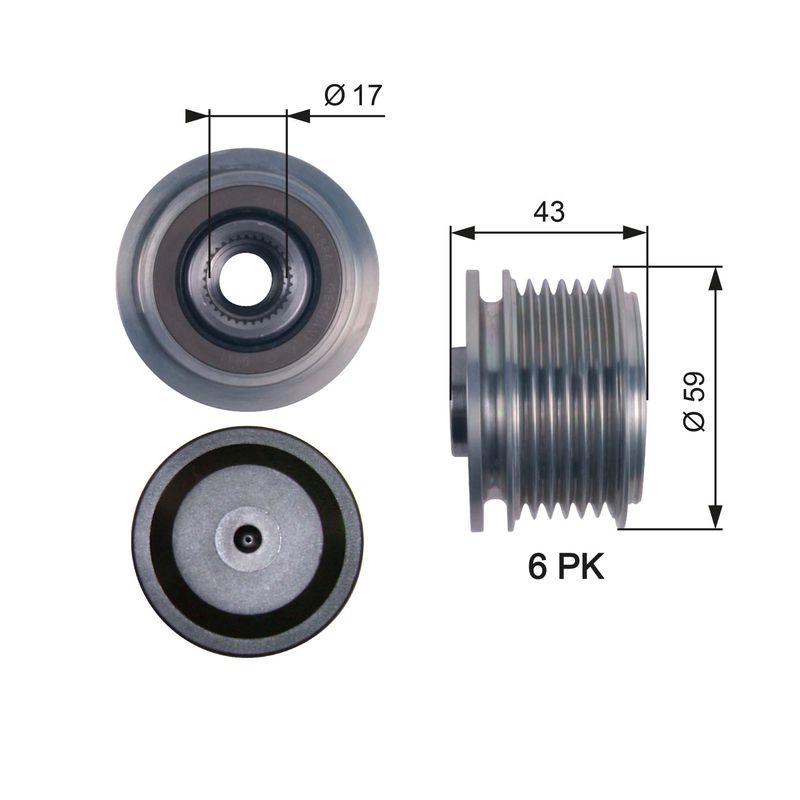 Alternator Freewheel Clutch GATES OAP7112