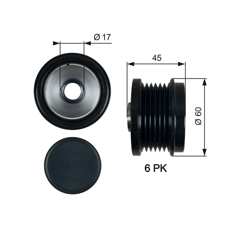 Roue libre d'alternateur GATES OAP7155