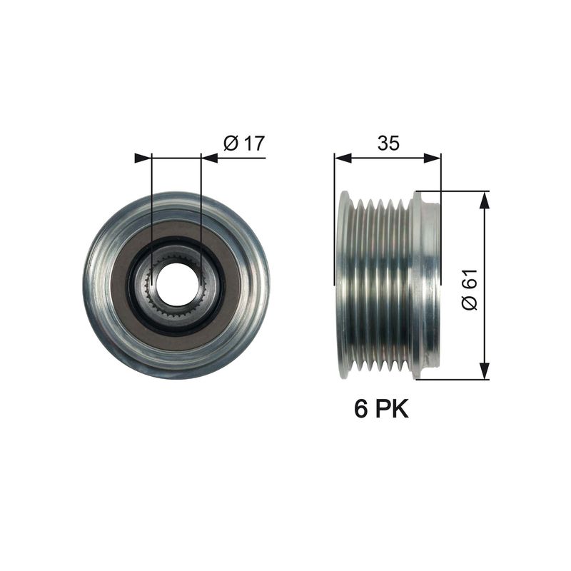 Alternator Freewheel Clutch GATES OAP7166