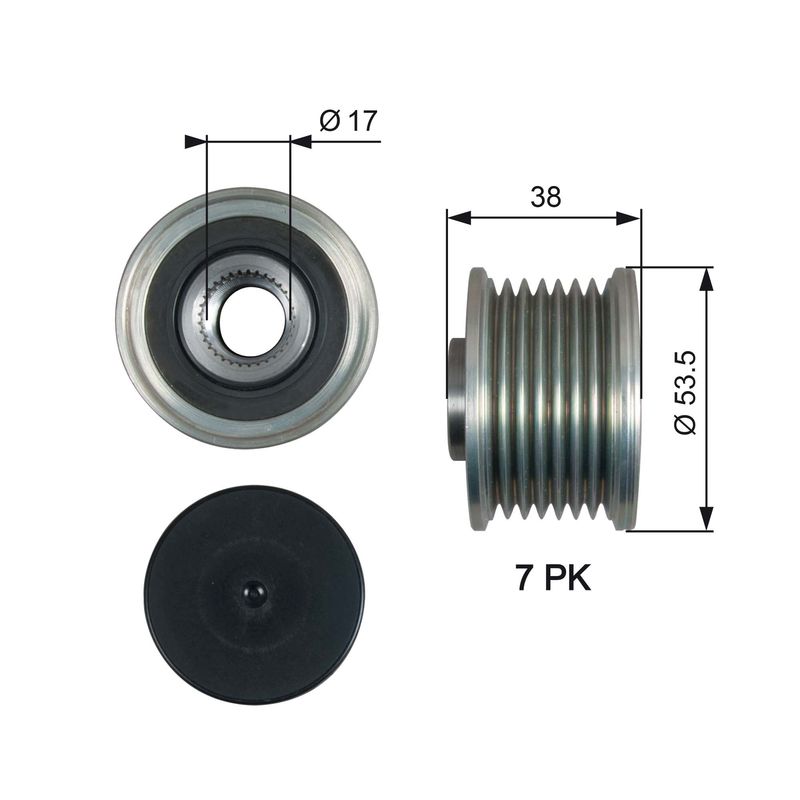 Alternator Freewheel Clutch GATES OAP7190