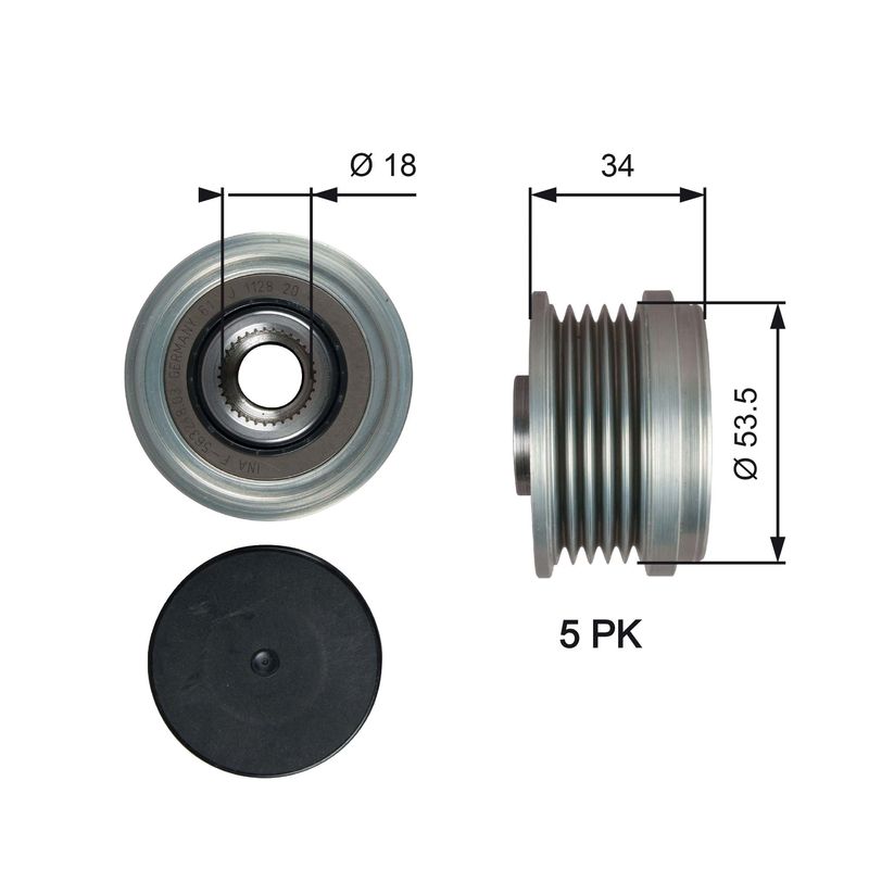 Alternator Freewheel Clutch GATES OAP7202