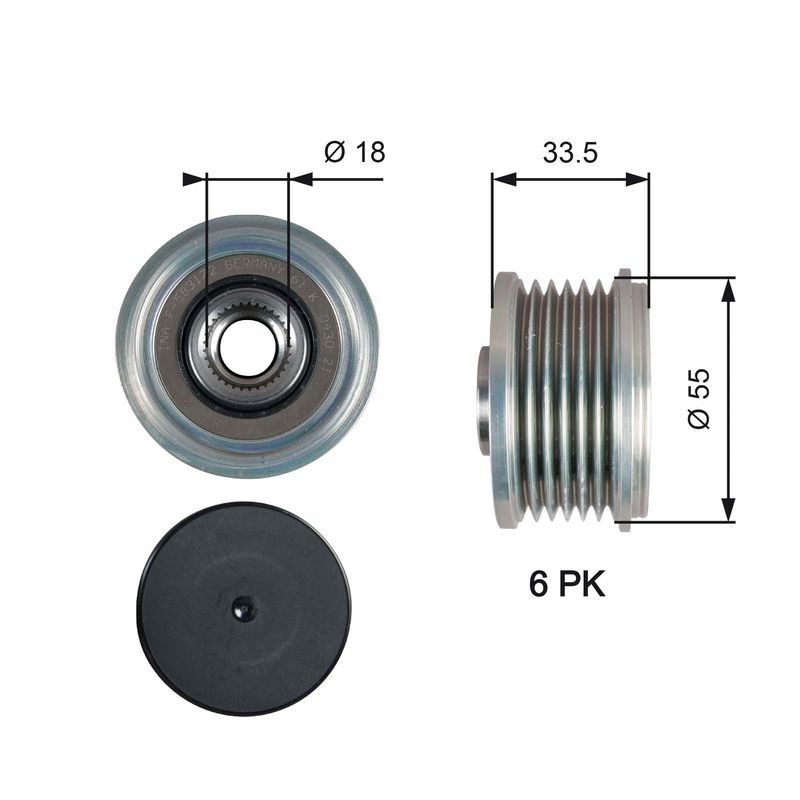 Alternator Freewheel Clutch GATES OAP7216