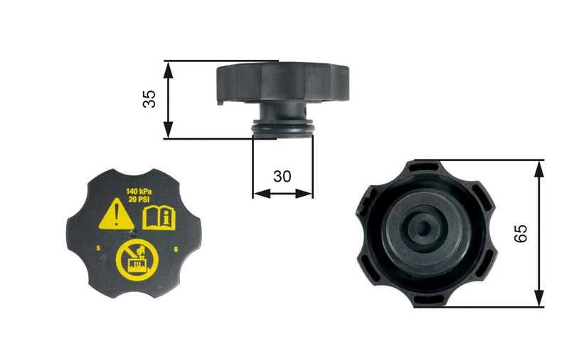 Cap, coolant tank GATES RC249