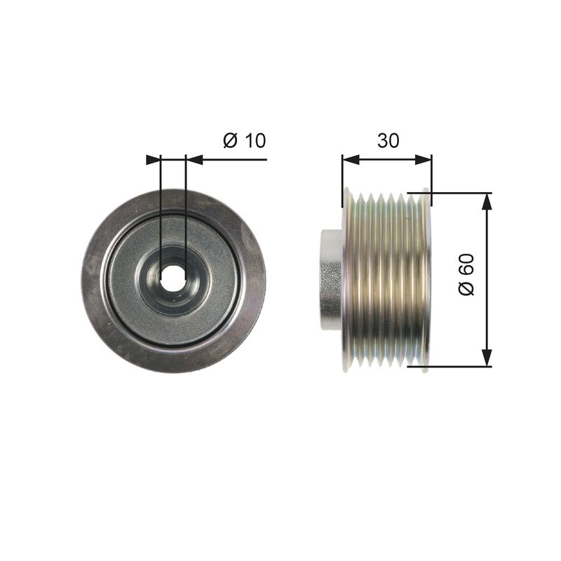 Deflection/Guide Pulley, V-ribbed belt GATES T36406