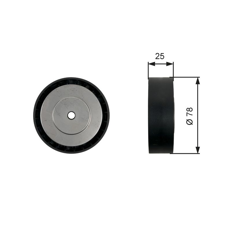 Deflection/Guide Pulley, V-ribbed belt GATES T36450