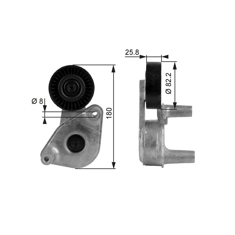 Belt Tensioner, V-ribbed belt GATES T38149