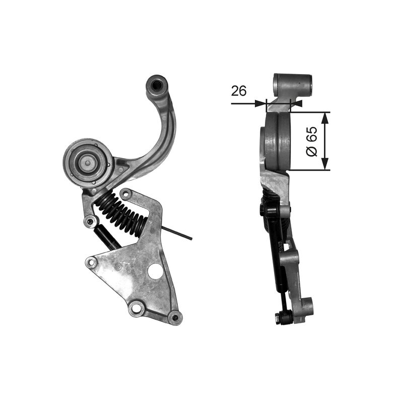 Belt Tensioner, V-ribbed belt GATES T38404