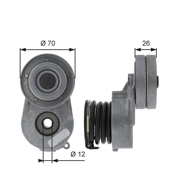 Belt Tensioner, V-ribbed belt GATES T38496