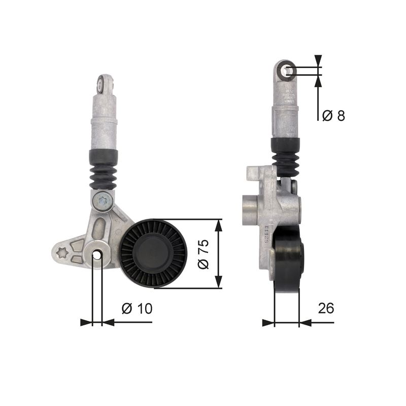 Belt Tensioner, V-ribbed belt GATES T39099