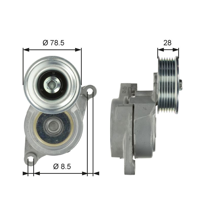 Belt Tensioner, V-ribbed belt GATES T39103