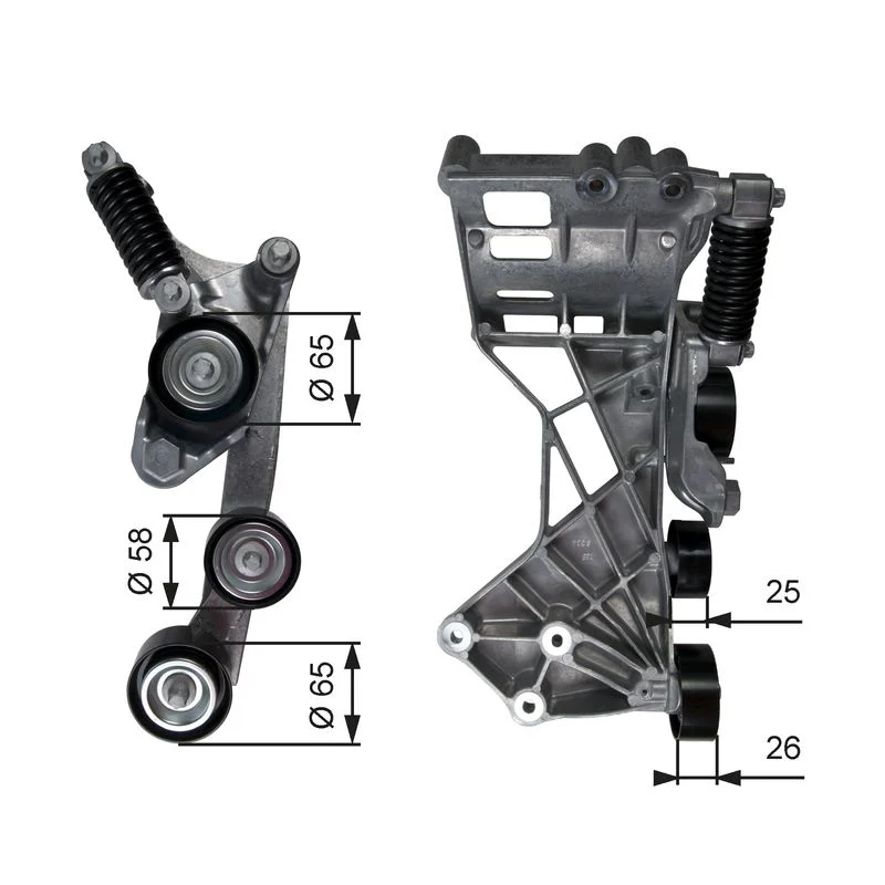 Belt Tensioner, V-ribbed belt GATES T39136