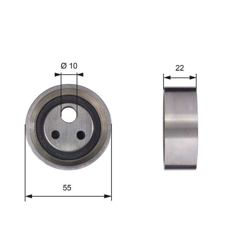 Tensioner Pulley, timing belt GATES T41155