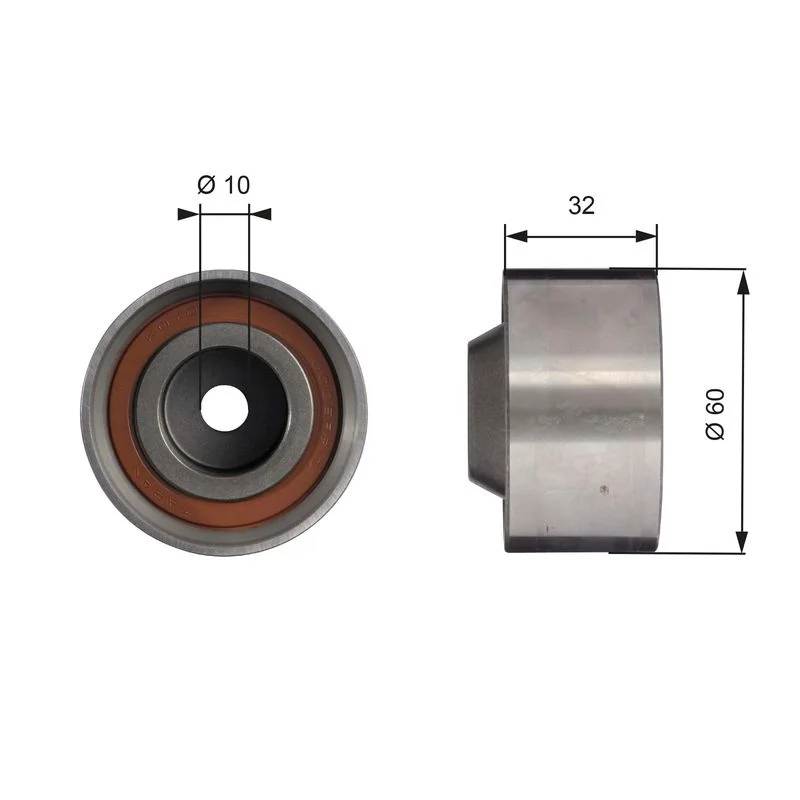 Deflection Pulley/Guide Pulley, timing belt GATES T42017
