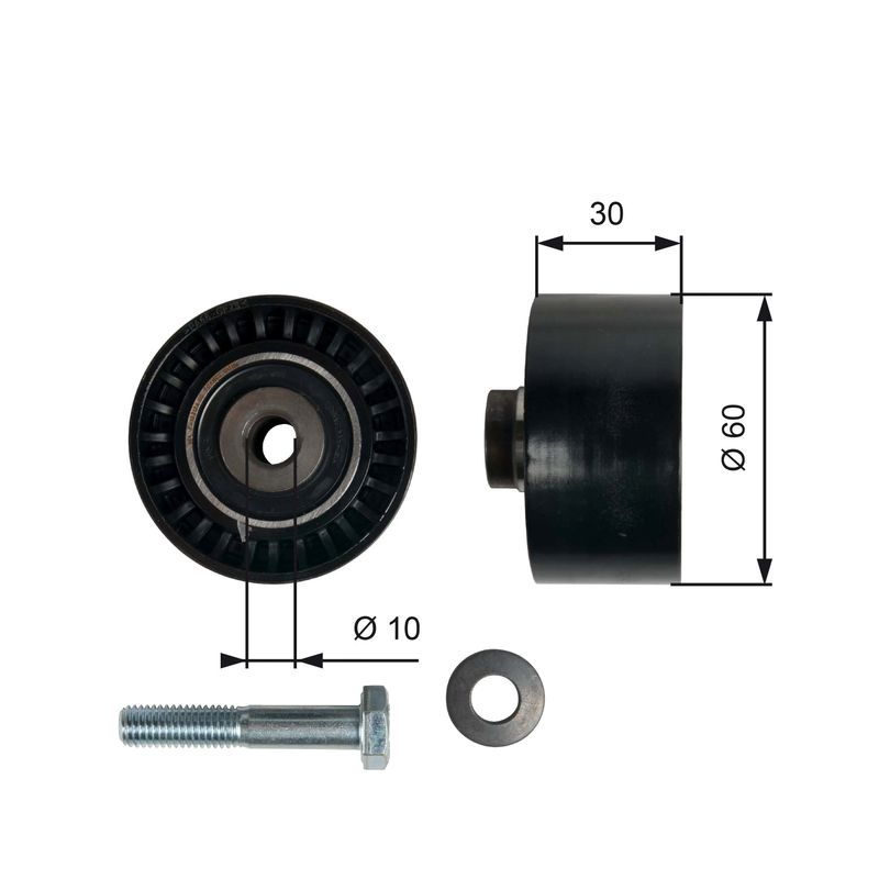 Deflection/Guide Pulley, timing belt GATES T42065