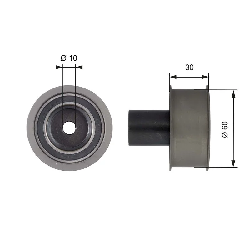 Deflection Pulley/Guide Pulley, timing belt GATES T42136