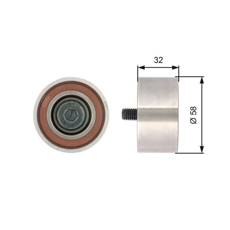 Deflection Pulley/Guide Pulley, timing belt GATES T42141