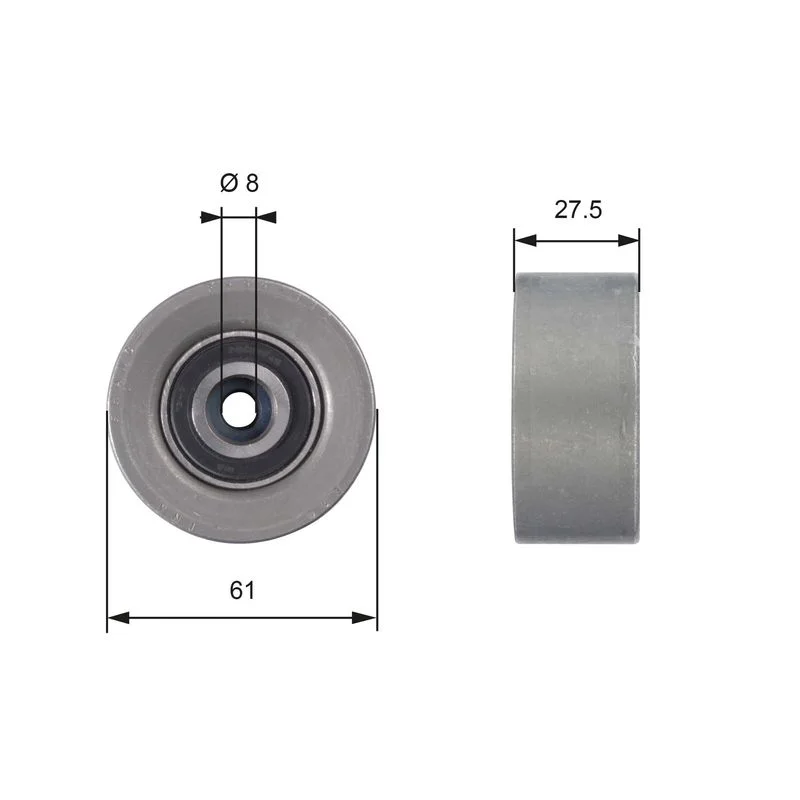 Deflection Pulley/Guide Pulley, timing belt GATES T42151